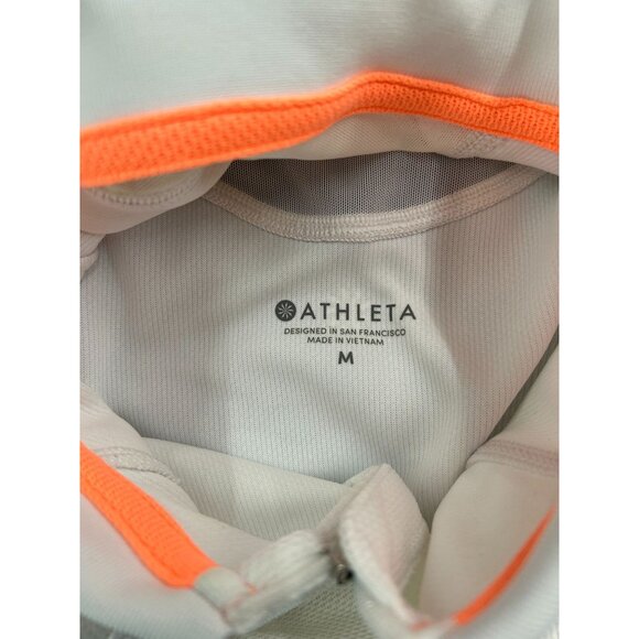 Athleta Womens Sleeveless White Performance Polo Top With Neon Trim Medium - Picture 3 of 10